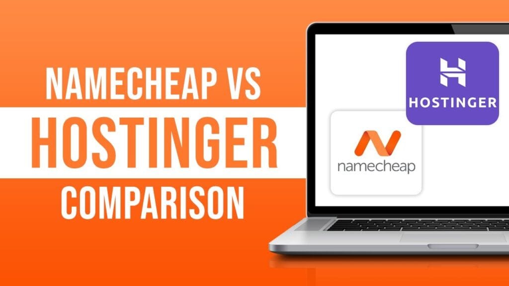 Namecheap vs Hostinger hosting comparison illustration