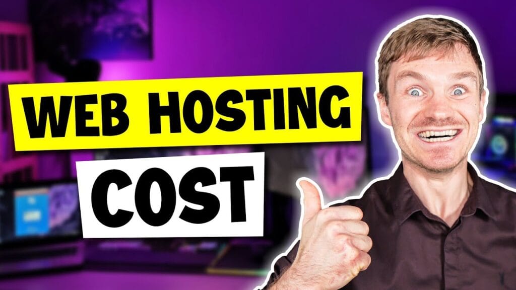 Smiling person discusses web hosting cost benefits.